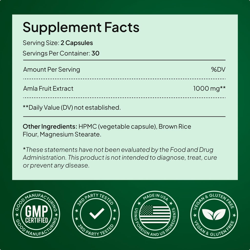 Alevia Organic Amla Capsules 1000mg – Indian Gooseberry Amla Fruit Supplement – Organic Amla Powder Organic for Antioxidant, Energy & Digestive Support – Ayurvedic Wellness Formula – 60 Capsules