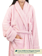 PAVILIA Premium Womens Plush Soft Robe, Sherpa Bathrobe, S/M Light Pink