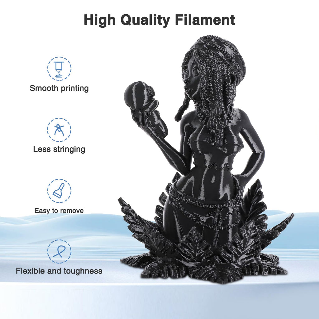 Amoybaby Black White Silk PLA Filament Bundle | 2-Pack(1KG per Spool, Total 2KG), 1.75mm 3D Printer Filament Bundle, Dimensional Accuracy +/- 0.03 mm, Fit FDM 3D Printers & 3D Pens