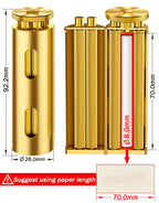 Vintage Za Roller, Za Wheel Roller, 2025 New Pure Copper Roller Machine, Solid Brass Roller, Use with 70 mm Papers, Elegant and Luxurious Roller for Men and Women
