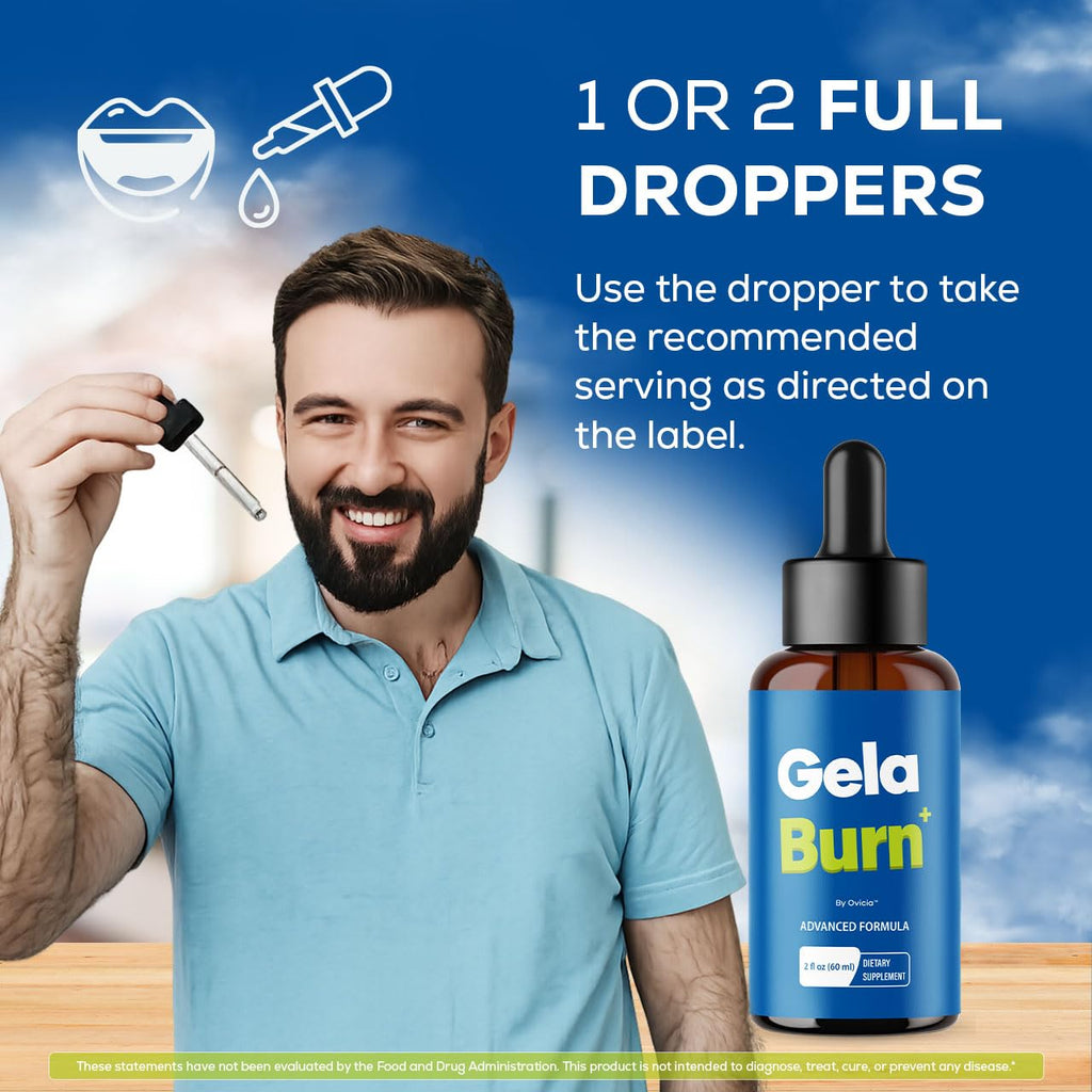 Gela Burn Drops - Gela Burn Oral Liquid Drops Advanced Formula, GelaBurn All Natural Ingredients Premium Formula Support for Overall Health & Wellness Reviews, 1 Bottle for 1 Month