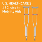 Medline Lightweight Aluminum Red Dot Crutches, For Patients 5’1”–5’-9”, Walking Aid For Adults & Seniors Comfortably Supports Up To 300lbs.
