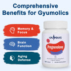 Gyumolics Pregnenolone 100mg Supplement for Cognitive Function & Mental Clarity - Multi-Ingredient Formula for Men & Women - 90 Tablets