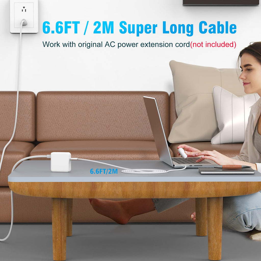 Charger for MacBook Air 13 15 inch MacBook Pro 14 inch M5 M3 M2 M1 2026 2025 2024 2023 2022 2021, 70W USB C Power Adapter, 6.6FT USB C to 3 Braided Cable with LED, Powerful Connect, Original Quality