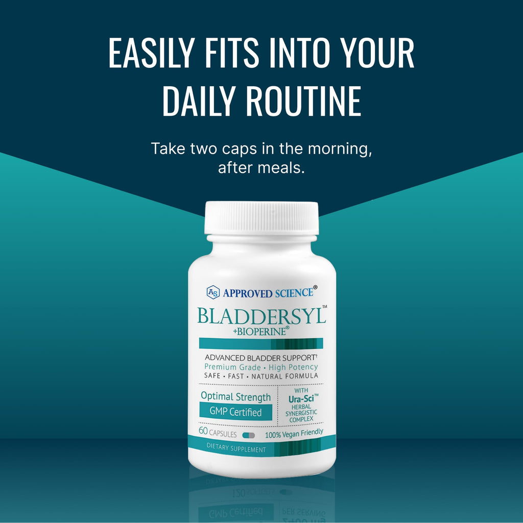Approved Science Bladdersyl - Urinary Incontinence, Bladder Support - High Absorption - 60 Capsules - Pack of 3 - Vegan
