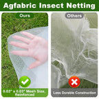 Agfabric Garden Netting 16'x30' Insect Pest Barrier Bird Netting for Garden Protection,Row Cover Mesh Netting for Vegetables Fruit Trees and Plants,White