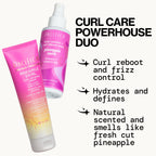 Pacifica Pineapple Swirl Curl Defining Cream – Bounce, Frizz Control & Curl Enhancer Styling Cream for Curly Hair & Wavy Hair – Coconut Oil & Hyaluronic Acid For No-Crunch Hold – Cruelty-Free – 4-oz