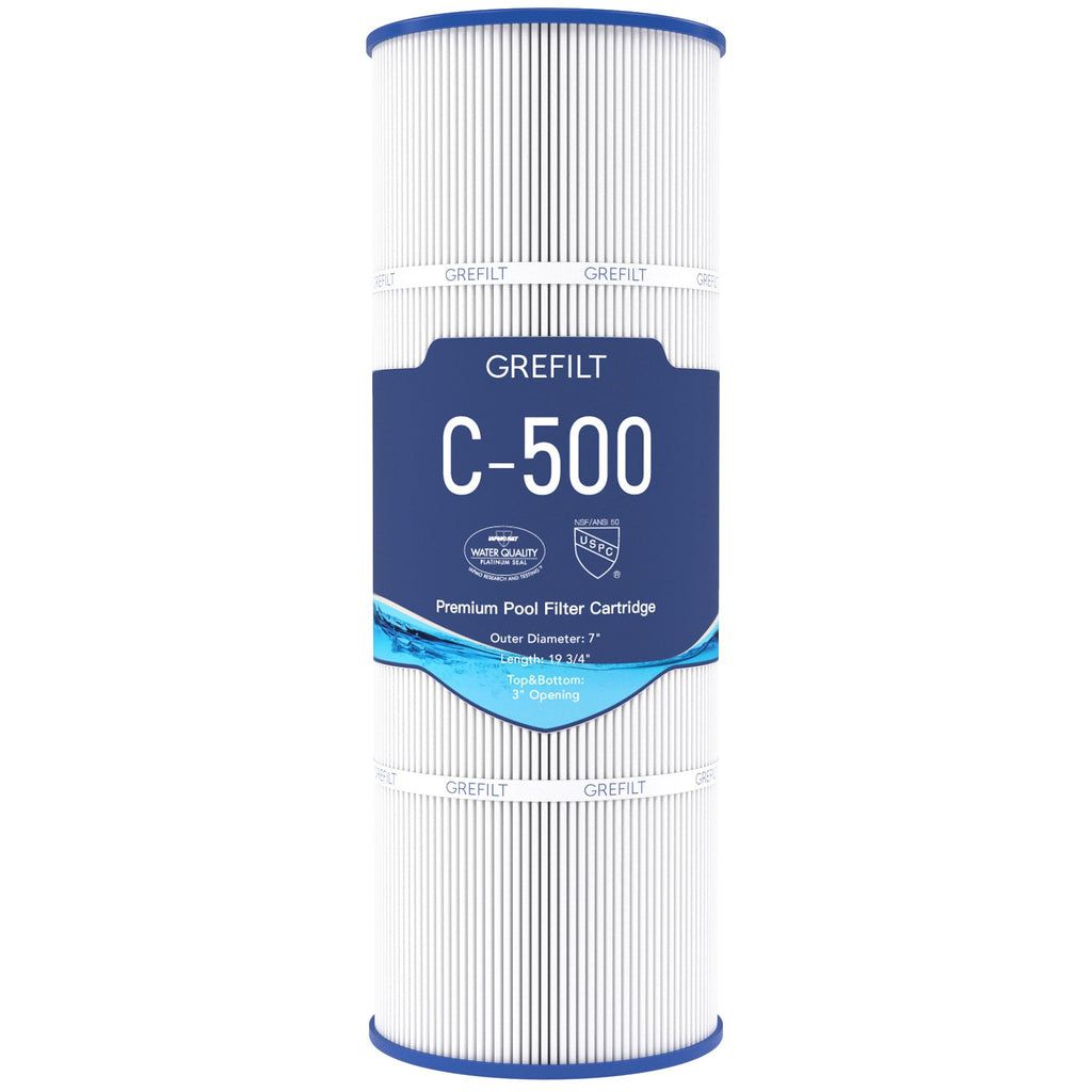 Grefilt C500 Pool Filter Cartridges, Compatible with Hayward C500, CX500-RE, Pleatco PA50-EC, Unicel C-7656, Filbur FC-1240, 50 sq.ft