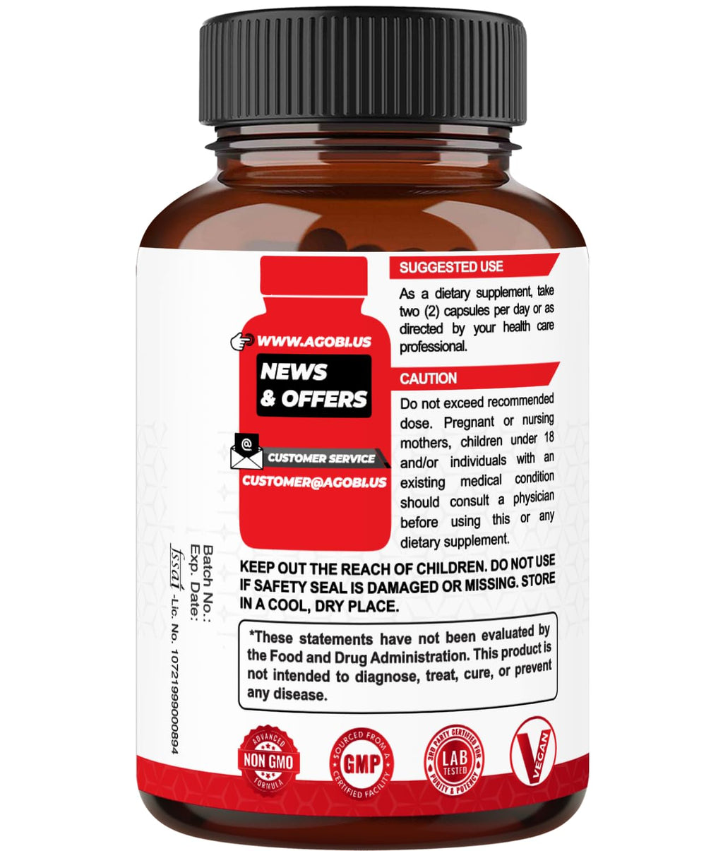 agobi Berberine Supplements 500mg with Gymnema Sylvestre - Super Concentrated Formula for Immune System, Circulation Health, Digestive & Energy Production - 90 Capsules