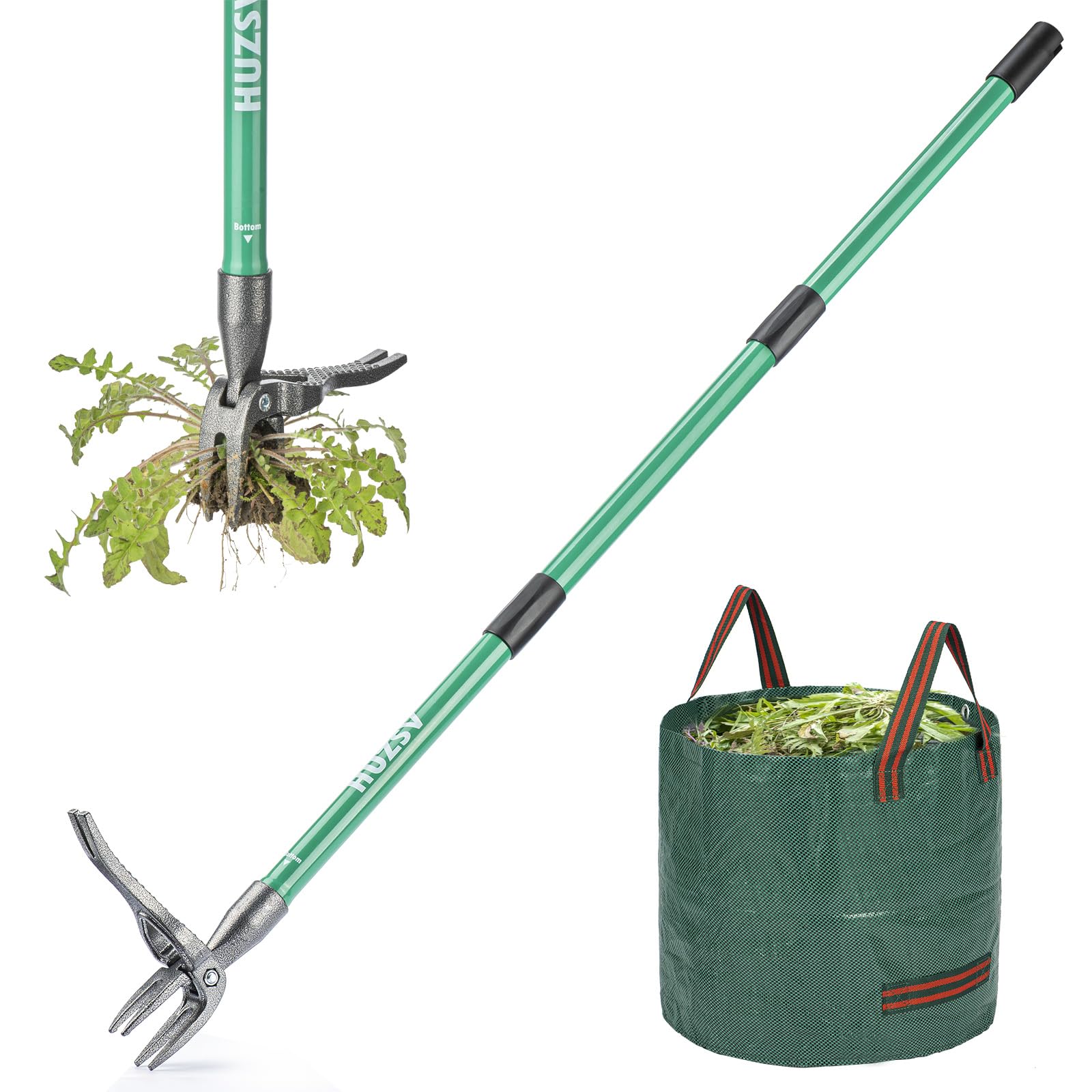 HUZSV Weed Puller Tool Gardening Hand Weeding Tool with Long Handle