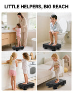 LIFTOZA Adjustable Step Stool for Adults, Bed Step Stools, 600 LBS Capacity Safety Wide Step Platform, Indoor and Outdoor Steps for Seniors, Non-Slip Stepping Stool Elderly Assistance, Black