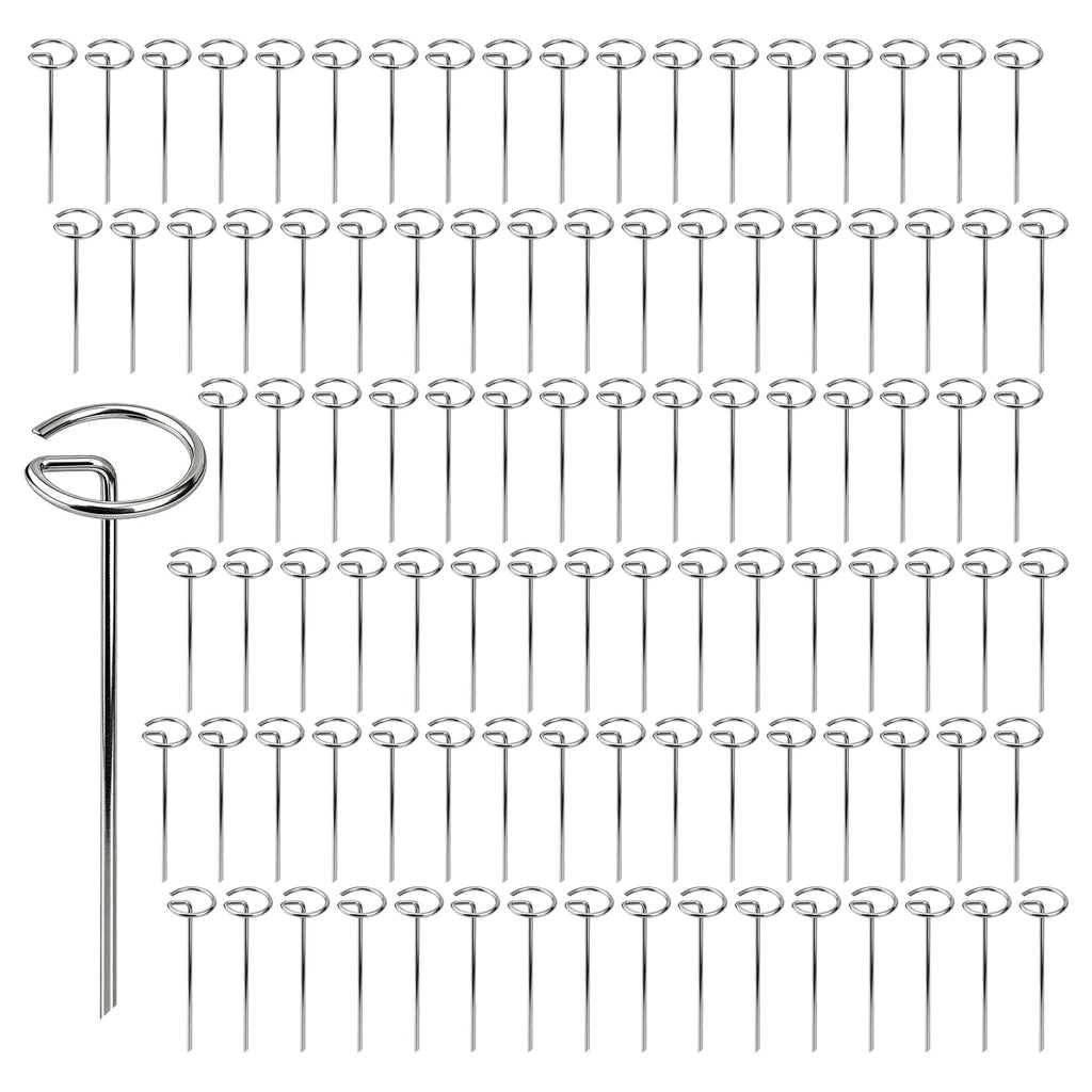 100 Pack Landscape Staples 8 Gauge 6 Inch Galvanized Garden Stakes SOD Pins Yard Lawn Spikes for Plant Cover, Tent, Weed Barrier Fabric, Turf, Inflatable and Outdoor Decorationlandscape Fabric Stakes