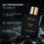 Bellavita Luxury CEO Man Eau de Parfum for Men, 3.4 fl oz (100 ml)
