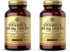 Solgar Vitamin E 268 MG (400 IU) (d-Alpha Tocopherol&Mixed Tocopherols),100 Softgels-Supports Immune System&Skin Nutrition-Natural Antioxidant-Gluten Free,Dairy Free-100 Servings,(Pack of 2)