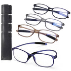 AQWANO 1.5 Reading Glasses for Men Women, Blue Light Blocking Computer Readers, 4 Pack TR90 Flexible Unbreakable Frames Lightweight Cheaters