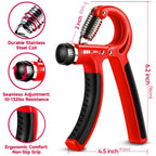 FitBeast Grip Strengthener Forearm Strengthener Hand Grips Strengthener Kit - 5 Pack Adjustable Resistance (Red)