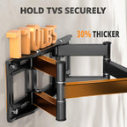 IWORKBOARD 50 55 65 inch Full Motion TV Wall Mount for 32-70 inch TV Bracket,Dual articulating Arms Mount, Tilt Swivel Extension Level, Max VESA 400x400mm, 16" Studs, 110 lbs,Fit Most 40 43 50+ TVs