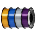 Creality Silk PLA Filament 1.75mm 4kg, Shiny Metallic 3D Printer Filament 1Kg Spool, Dimensional Accuracy +/- 0.02mm, Compatible with Most FDM 3D Printers(Gold&Sliver&Blue&Purple)