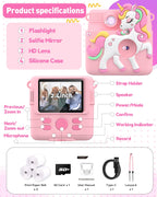 Kids Camera Instant Print,1080P Digital Camera Toy for 3-8 Girls