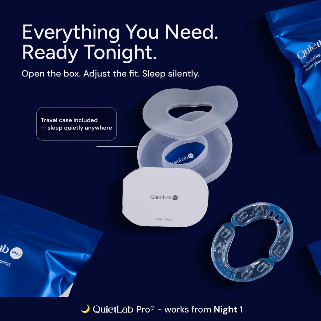 QuietLab Pro Anti-Snoring Mouthpiece - Adjustable Snoring Mouth Guard, Orthodontist Designed, No Boiling Required - BPA-Free Medical Grade - Designed for Nighttime Snoring Control