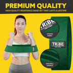Tribe Lifting Fabric Resistance Bands for Exercise - Hip Bands for Working Out Legs, Glutes, Knees and Thighs for Men and Women - Cloth Circle Booty Bands for Physical Therapy (Green)