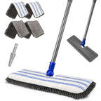 MASTERTOP Microfiber Dust Mop,Double-Sided Flat Mops for Hardwood Floors with 4 Reusable Mop Pads, Floor Mops with Stainless Steel Handle and Extension, Cleaner for Hardwood, Vinyl, Laminate, Tile