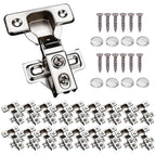 20 Pack Soft Close Cabinet Door Hinges for 1/2 Inch Overlay Cupboard, 105 Degree Opening Angel, Stainless Concealed Kitchen Cabinet Hinges with Mounting Screws, Manual and Door Bumpers