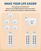 DEWENWILS Wireless Control Outlet 100FT Range, 125V/15A/1875W Light Switch