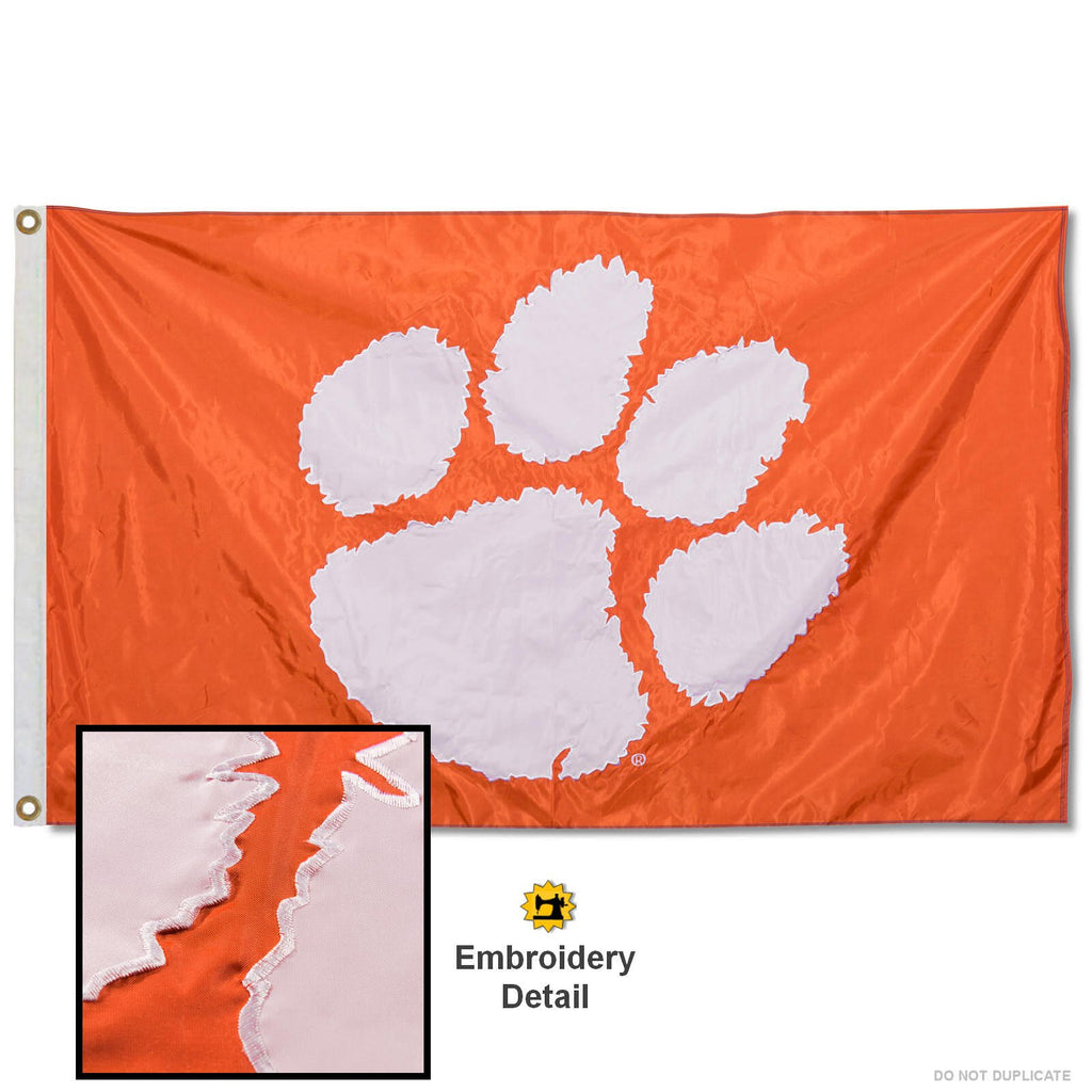 College Flags & Banners Co. Clemson Tigers Embroidered and Stitched Nylon Flag