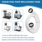 1.5 Inch Pool Hoses for Above Ground Pools, 1.5'' x 59" Sand Filter Hose Accessories, Pool Pump Hose Replacement Compatible with Intex Coleman Bestway Filters & Saltwater Systems, 2 Pack