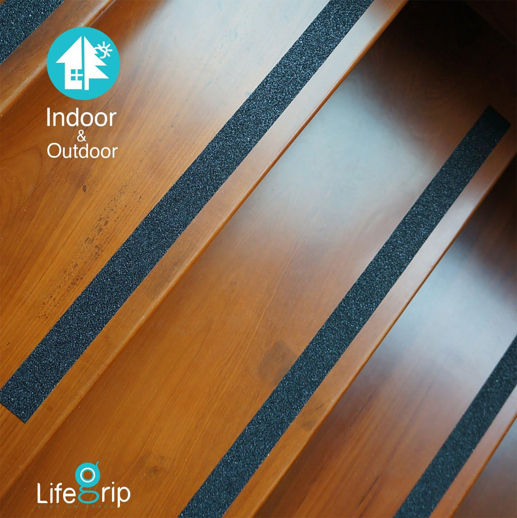 Lifegrip Anti Slip Tape, 3 Inch x 25 Foot Non-Slip Traction Grip Tape for Stairs, Waterproof Stair Treads Grip Non Slip, Non Skid Tape for Steps, Outdoor Black Grip Tape (3" X 25')