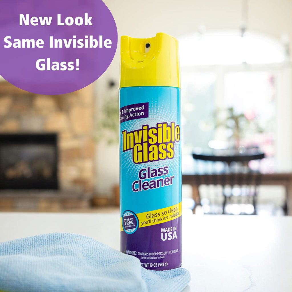 Invisible Glass 91160-4PK Premium Aerosol Glass and Window Foaming Cleaner Spray – Cleans Glass, Windows, Mirrors, Shower Doors, and More – Streak-Free, Ammonia-Free, Tint-Safe – 19 oz (Pack of 4)