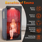 Veloqore Dry Infrared Sauna, Saunas Box with Red Light Therapy for Relaxation, Detox and Muscle Relief, 9 Levels Up to 140°F Personal Indoor Saunas Tent, Portable Sauna for Home, Bedroom, Living Room