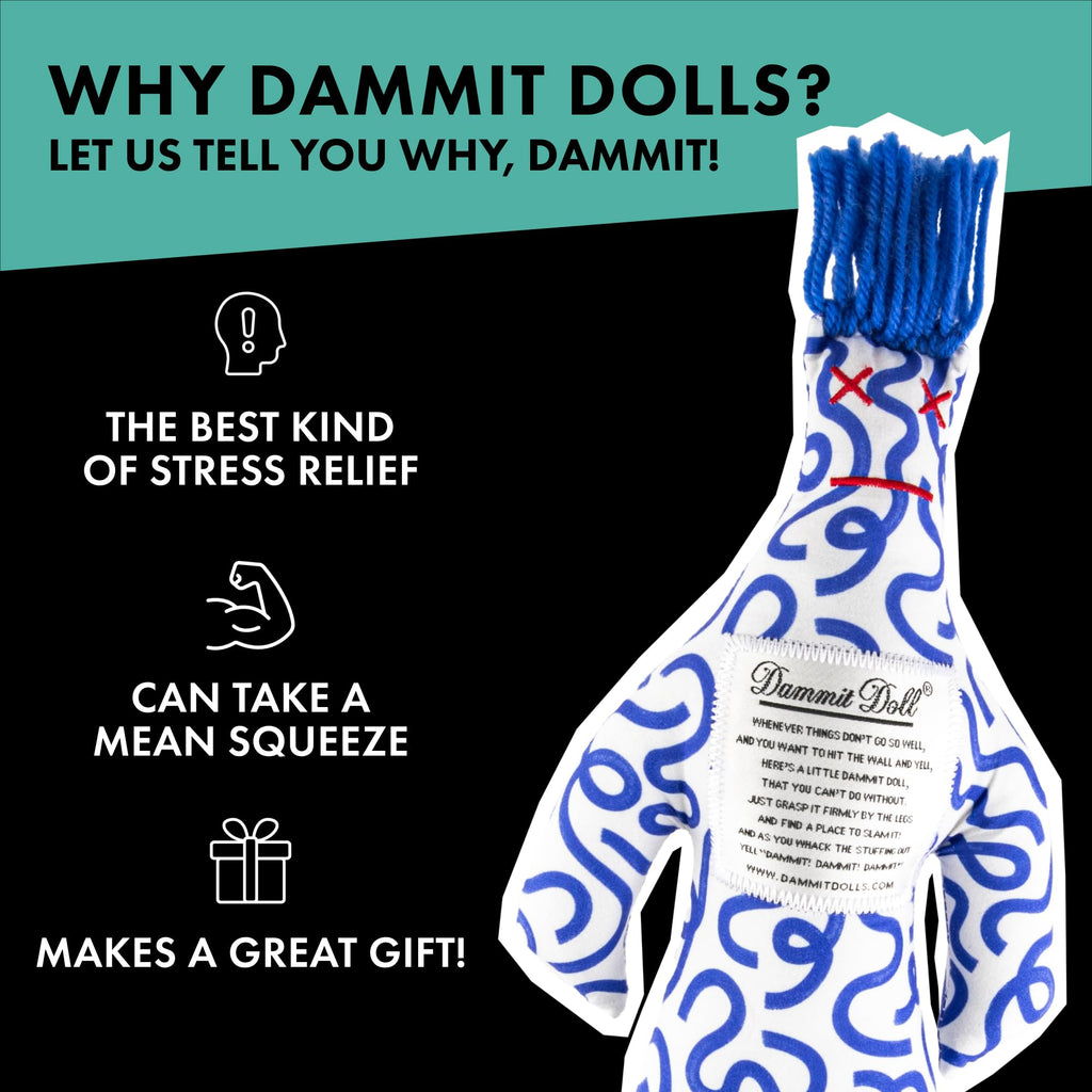 Dammit Doll - Classic Random Color, Stress Relief - Gag Gift - 6 Dolls