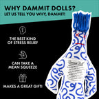Dammit Doll - Classic Random Color, Stress Relief - Gag Gift - 6 Dolls
