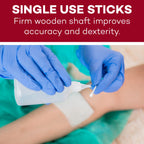 Dealmed 6" Cotton-Tipped Wood Applicators – 200 Sterile Cotton-Tipped Applicators for Application of Medication, Cleaning Skin, Arts, Crafts and More (Box of 200) (Pack of 2)