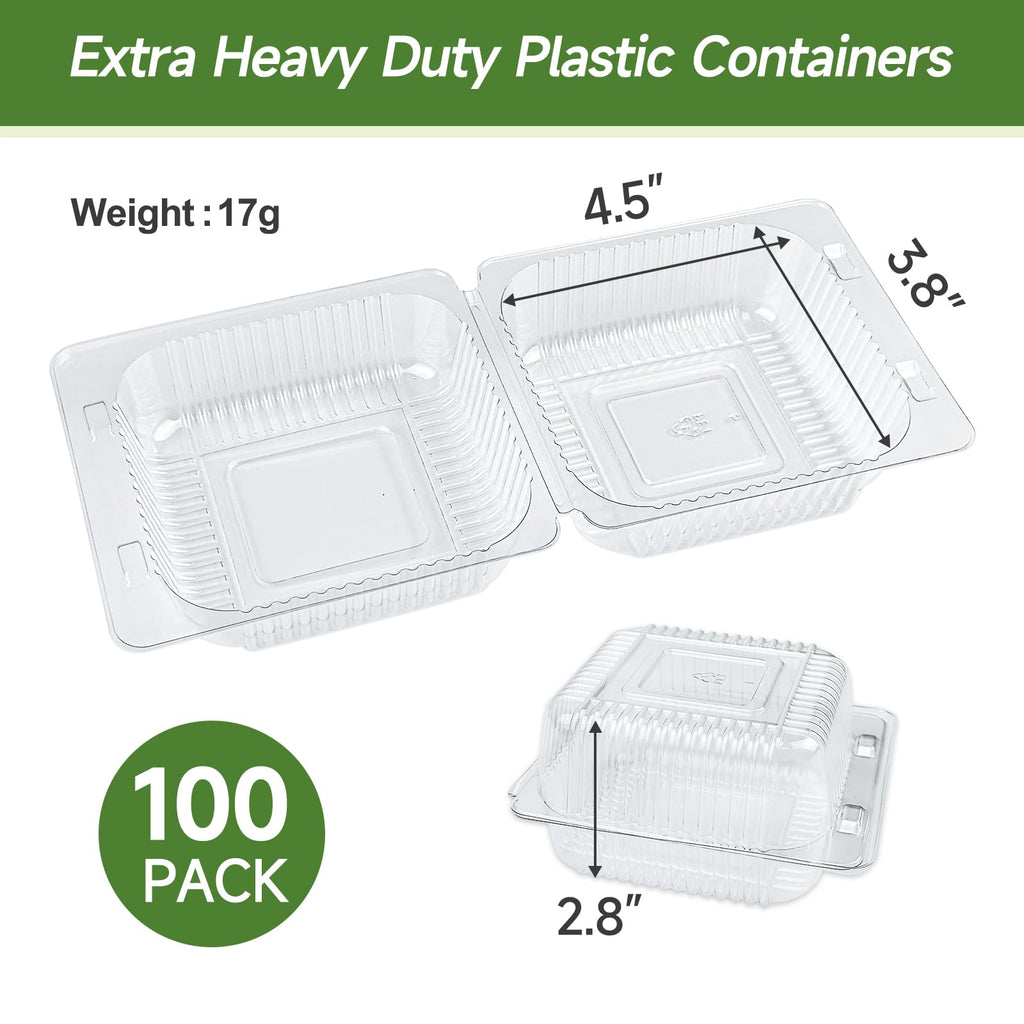 Dealusy 90 Pack Extra Heavy Duty Clear Slice Cake Carriers