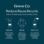 Grove Co. Glass Cleaner, Refill Concentrate (6 x 1 Fl Oz) Streak Free, Plant-based Household Cleaning Supplies, No Plastic Waste, Orange & Rosemary Fragrance, 3 x 2 Pack Refills