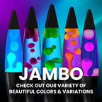 JAMBO 16" Beautiful Lamp- Blue with Purple Wax, Relaxing Liquid Lamp for Living Room Office Bedroom Adults Teens Kids, Magma Light, Night Light Nightlight, Home Decor