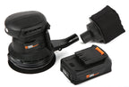 WEN Cordless Orbital Sander, Brushless with 5-Inch Random Orbit Pad, 20V Max 2.0 Ah Lithium-Ion Battery and Charger (20405),Black