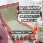 Vakly Extra Large Postpartum Maternity Pads [40 Pack] Hospital Style Super-Absorbent Contoured Pad Liners - 7" Wide X 14" Long - Heavier Overnight Post Birth Protection for Women - Incontinence Liners