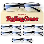 6 pack 2.5 Executive Style Reading Glasses Men - Durable Readers with Blue Light Filtering- Comfortable Fit with TR90 Frames