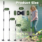 NICOFPHY Weed Puller Tool with Long Handle, Heavy Duty Garden Hoe and Rake
