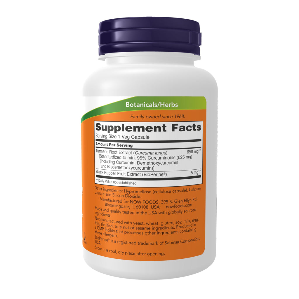 Now Supplements, Turmeric Curcumin with BioPerine, Immune System Support, Standardized to 95% Curcuminoids, Enhanced Absorption*, 90 Veg Capsules