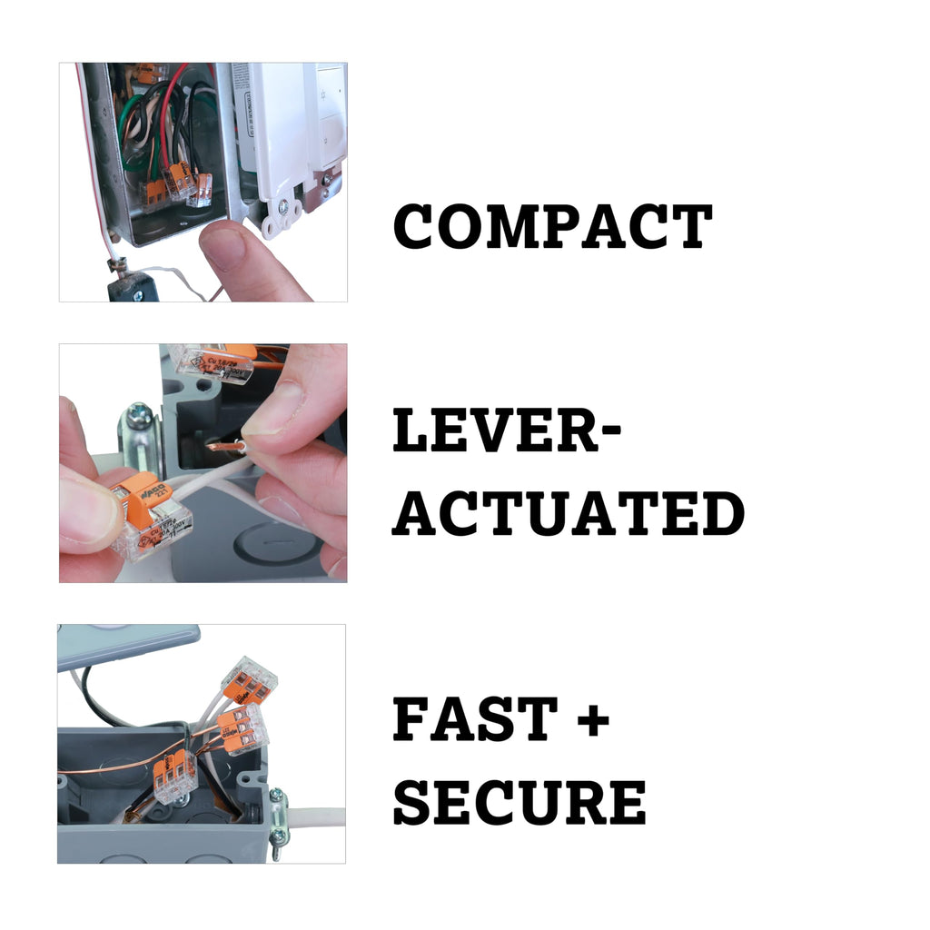 Wago 221-412 Lever-Nuts 2 Conductor Compact Connectors 100 PK