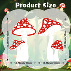 Panelee Wonderland Party Decorations, Mushroom Sign Yard Decoration with Stakes, Large Wonderland Mushroom Photo Background Decor for Indoor Outdoor Lawn Garden Woodland Birthday Tea Party Supplies