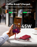 INIU 10000mAh 45W Fast Charging Portable Charger, Smaller Travel Power Bank