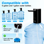 Water Dispenser for 5 Gallon Bottle with Digital Display, 4 Dispense Modes, Portable USB Charging Electric Water Pump, Foldable Spout, Food-Grade Water Jug Pump for Home, Office, RV, Campin-Rose Gold