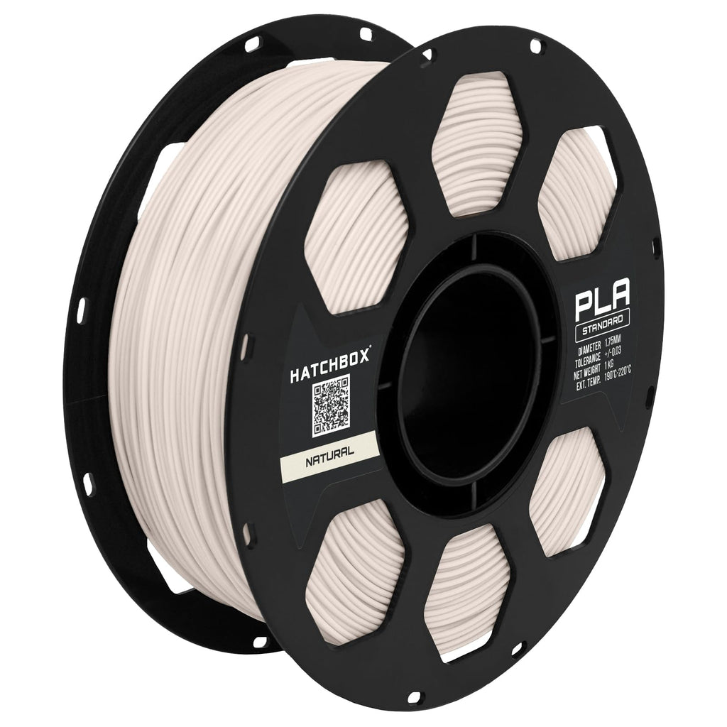 HATCHBOX 1.75mm Natural PLA 3D Printer Filament, 1 KG Spool, Dimensional Accuracy +/- 0.03 mm, 3D Printing Filament