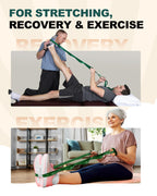 Trideer Stretching Strap Yoga Strap Physical Therapy for Home Workout, Exercise, Pilates and Gymnastics, 10 Loops Non-Elastic Stretch Bands with Aesthetic Packaging for Women & Men (Green)